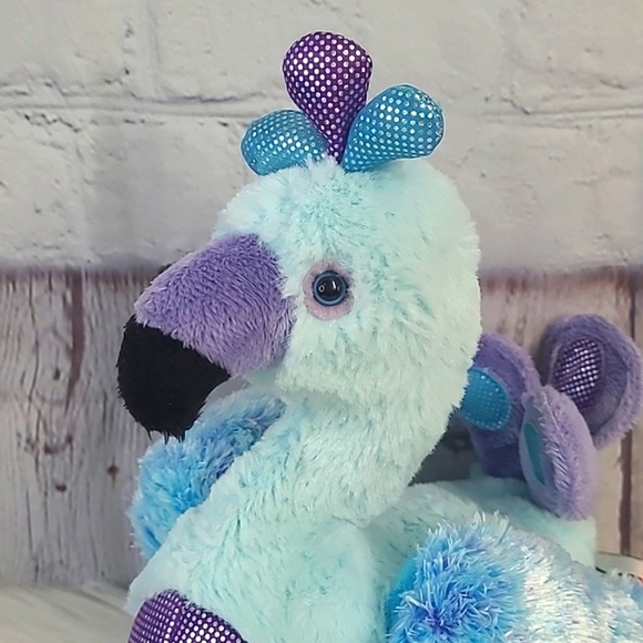 Retired GANZ Webkinz Blufadoodle Bird Blue Peacock Stuffed Animal Plush Toy 11" - Picture 4 of 17